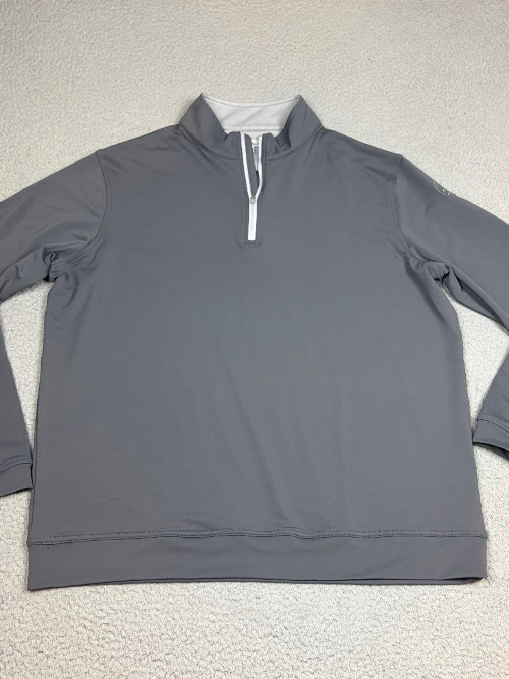 Peter Millar 1/4 Zip Pullover Mens Size XL Gray Golf Stretch Performance Logo